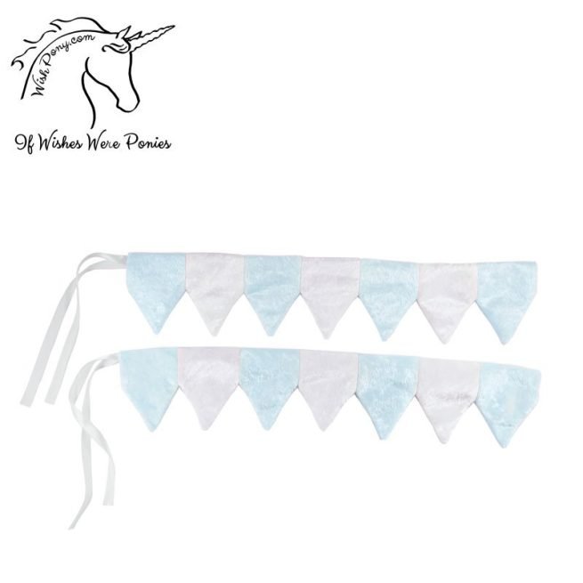 Blue & White Horse Barding Rein Covers