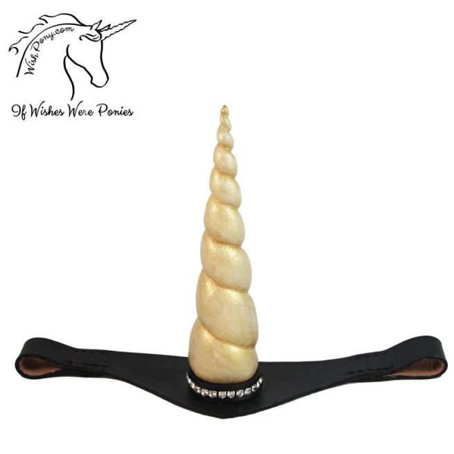 Gold Leather Unicorn Browband