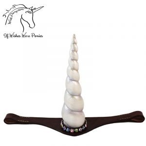 Pearl Leather Unicorn Browband