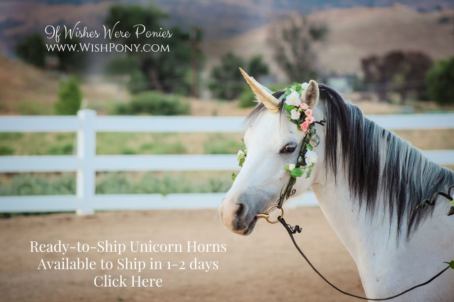 Gold Unicorn Horn for Horse Pony
