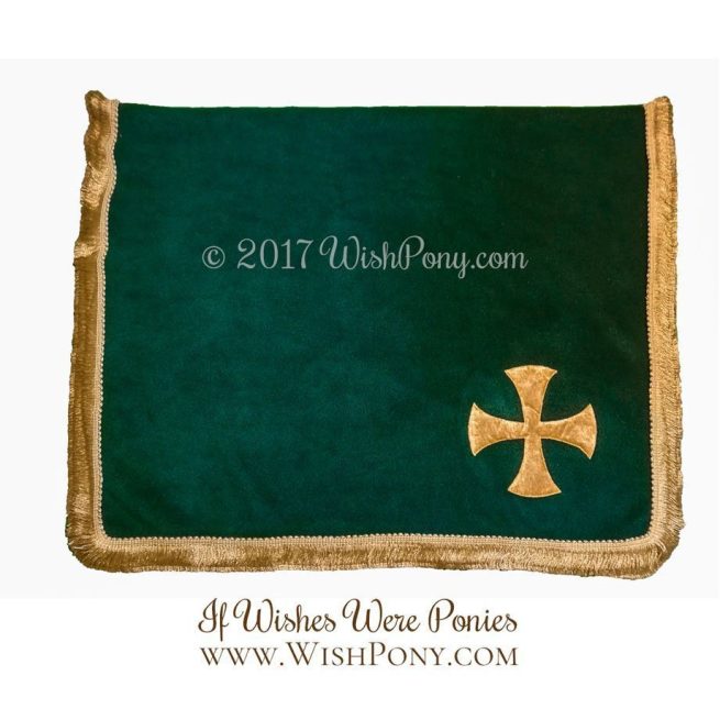 Hunger Green Templar Cross Saddle Blanket
