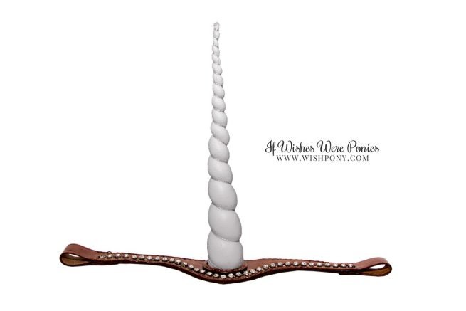 Chestnut Leather Unicorn Brrowand with Safety Horn