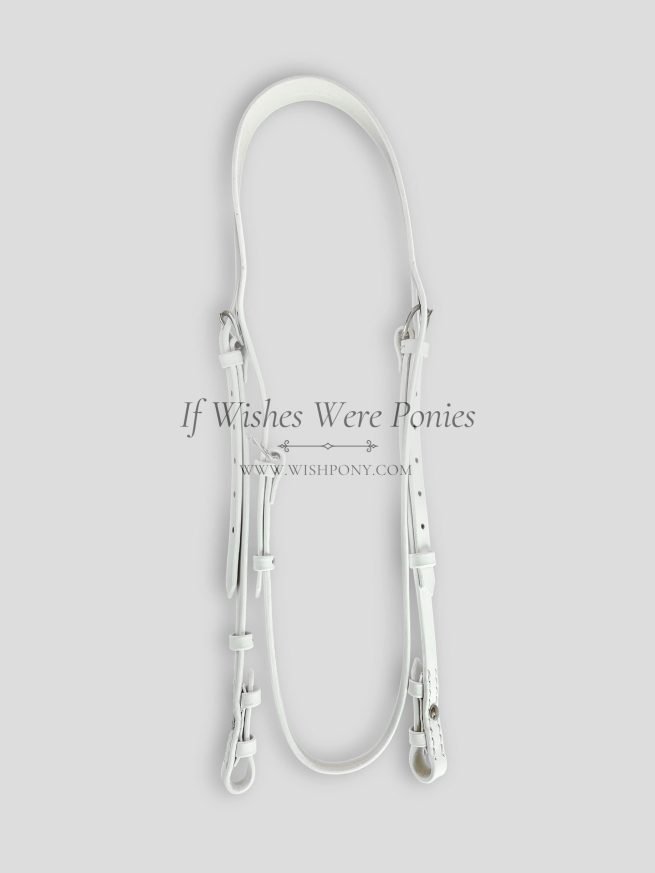 White Leather Bridle with Rainbow Unicorn Horn and Jeweled Reins - Large Horse Size - Ready to ship - Image 3