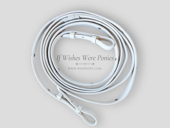 White Leather Bridle with Rainbow Unicorn Horn and Jeweled Reins - Large Horse Size - Ready to ship - Image 4