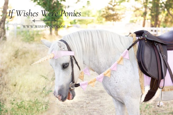 Little Princess Unicorn Browband, Rein Covers & Saddle Blanket Set for Pony - Image 3